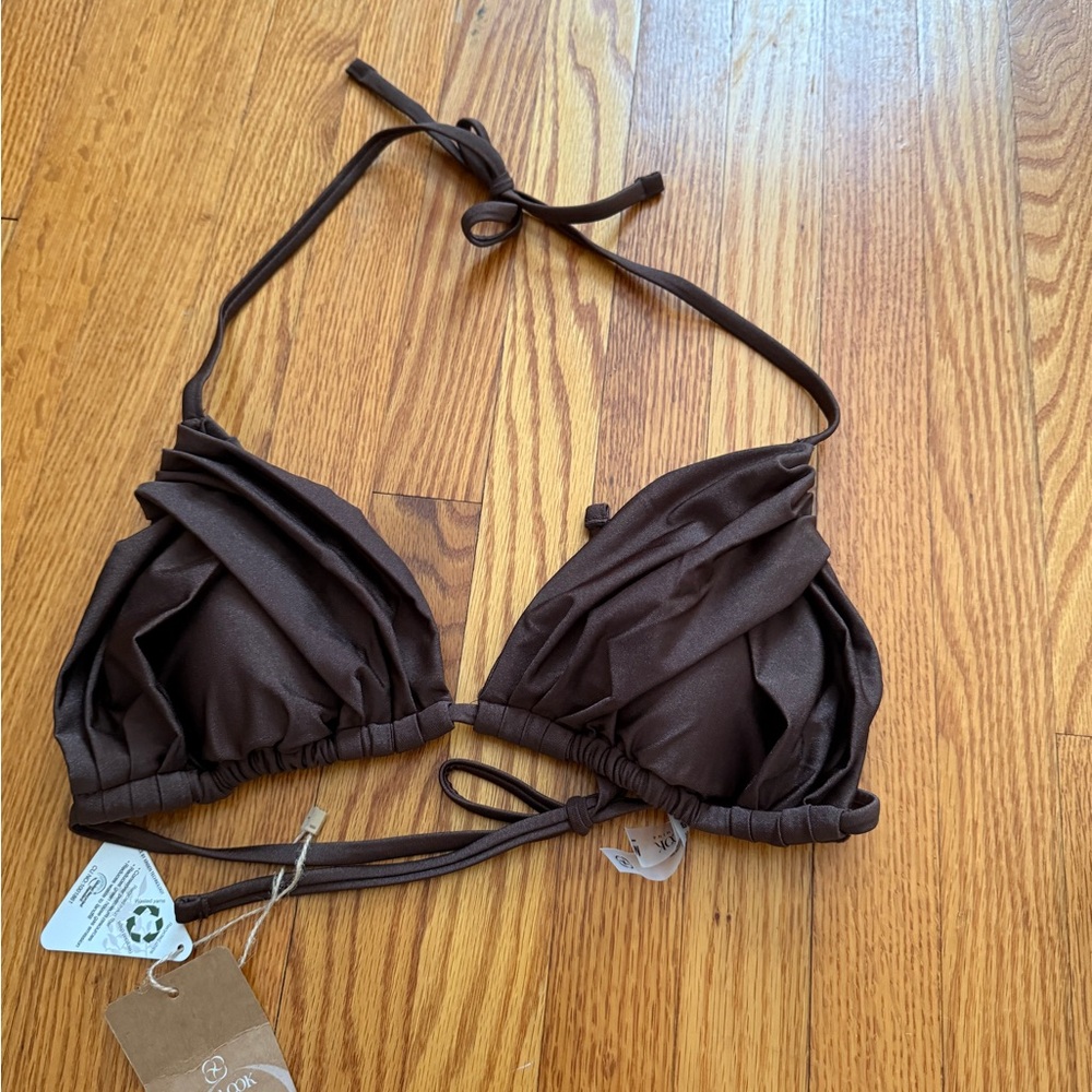 Brown Triangle Bikini Top